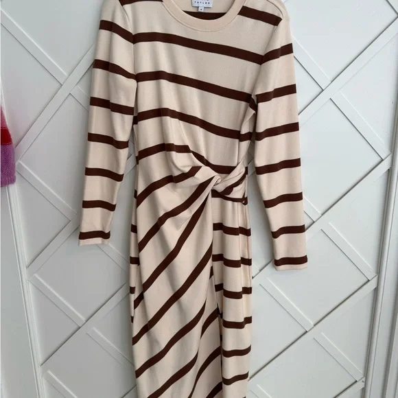 brown and cream striped dress Bitter Sweet Symphony Brown Stripe Mini Dress